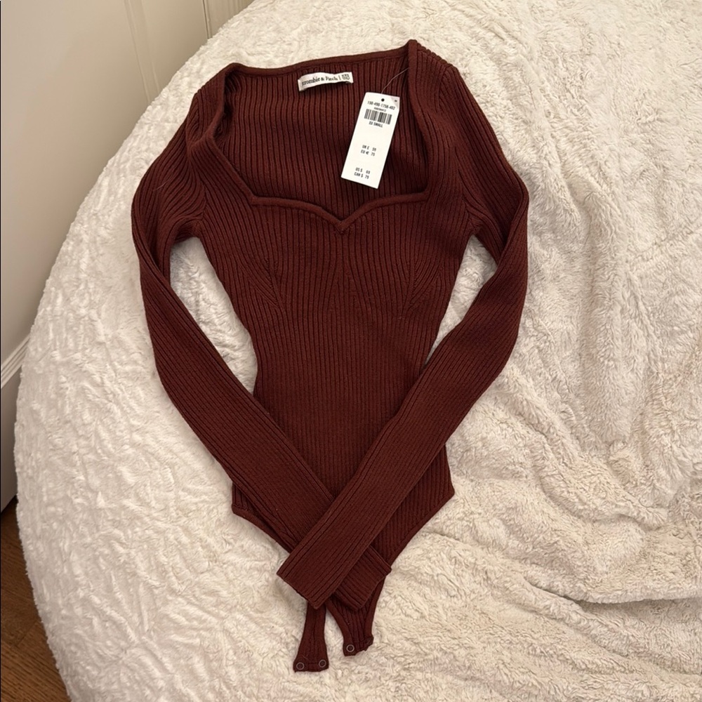 Abercrombie & Fitch Brown V-Neck Sweater